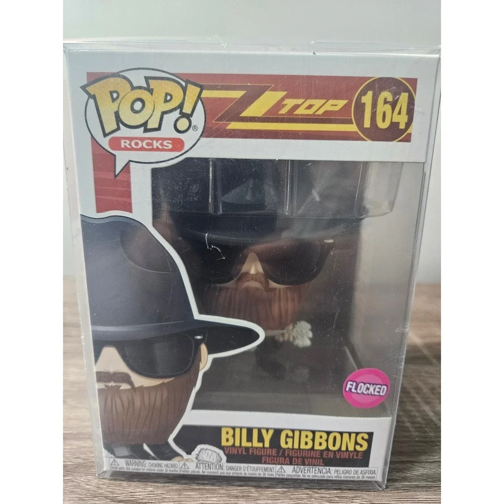 Funko Pop Rocks ZZ Top Billy Gibbons 164 Flocked Vinyl Figure with Protector